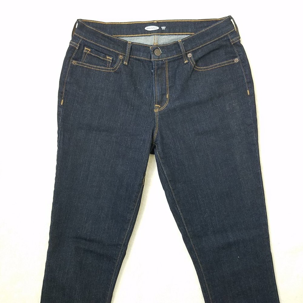 Old Navy Ultra Dark Wash Curvy Skinny Jeans 8 Long